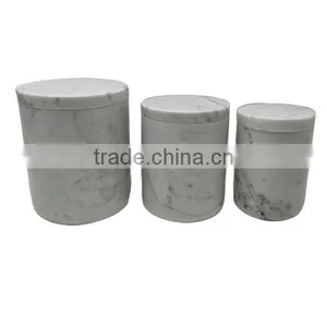 Homeware Carrara White Marble Food Storage Container Set thumbnail-1
