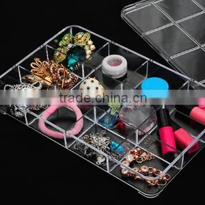 12&18 Lattices With Cover Clear Plastic Sundries Storage Box Jewelry Box thumbnail-1