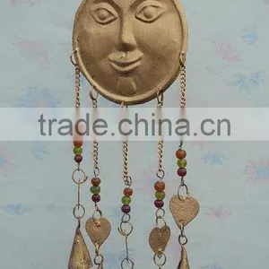 Metal Moon Bell Wall Hanging Decoration, India Wall Hanging Decoration, Metal Wall Art Decor, thumbnail-1