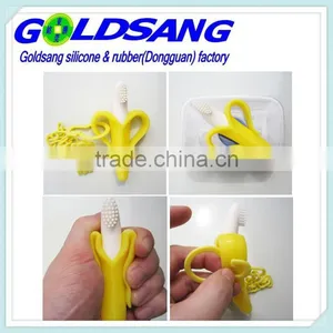100% Eco-Friendly Silicone Baby Training Toothbrush/Baby Banana Bendable Training Toothbrush for Infant thumbnail-3
