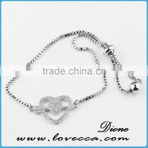 Gold/ White Gold Plated Wedding Jewelry Fashion Jewelry Micropave Zircon Jewelry Bracelet thumbnail-1