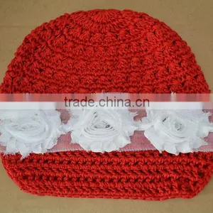 2013 Wholesale Baby Hat Christmas Elves Newsboy Caps With Flower Red Hat Christmas Baby Hat Wholesale thumbnail-1