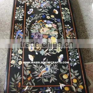Rectangular Marble Inlay Dining Table Top, Marble Inlay Table Tops thumbnail-1