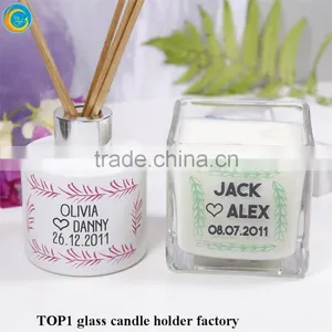 Bling Collection Frosted Glass White Candle Holders thumbnail-5