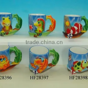 Ceramic Novelty Mug, Cow Shape Cartoon Mug,flower Cup,advertising Mug thumbnail-1
