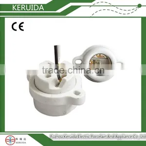 E27 Lamp Base Porcelain Lampholder With Cable White and Black Color thumbnail-1