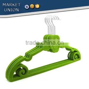 ABS Plastic Rose Shape Velvet Antiskid Hanger Flocking Clothes Hanger With Pulley,ABS,Nylon Villi,Chrome Plated Hook thumbnail-1