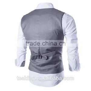 Korean Slim Single-breasted Vest Black Suit Vest Waistcoat thumbnail-4