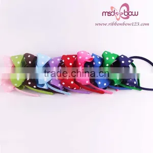 Dot Hair Bows Headbands for Baby Girls thumbnail-6