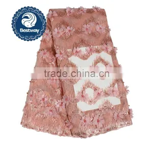 Bestwaylace 3D Flower French Lace With Sequins FL0267-4 thumbnail-1