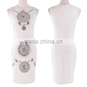 Maxnegio Fashion Designer Woman Bodycon Embroidered Dress thumbnail-4