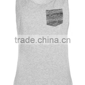 2017 Hotsale Fashion Wholesale Custom Stringer Fitness Sports Tank Top Mens Gym Sports Wear Man Knitted Pocket Vest thumbnail-4
