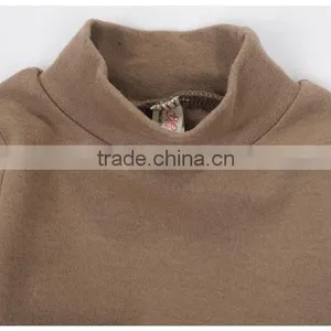 Custom Spring/autumn/winter Fashion Baby Cotton Spandex Lycra Infant Garment Long Sleeve High Collar Baby T-shirt thumbnail-2