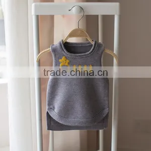 S32896W Toddler Baby Girls Floral Sleeveless Sweater Kids Children Kint Sweater Vest thumbnail-3