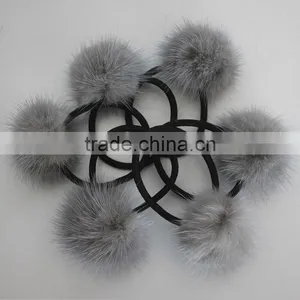 Myfur China Factory Price Wholesale Genuine Mink Fur Ball Attach Hair Band thumbnail-1