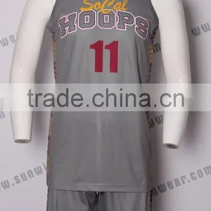 Grey Sublimation Basketball Jersey Good Quality Basketball Set for Team Club thumbnail-1