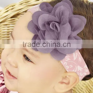 New Infant Headband With Big Flower Fancy c Cotton Kids Headbands HA90421-37 thumbnail-1