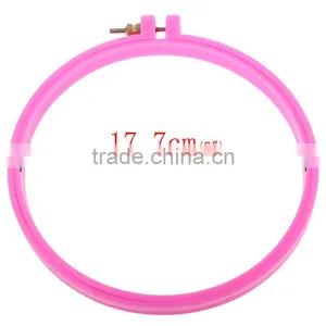 High Quality Embroidery Tools Fuchsia Plastic Punch Needle Hoop thumbnail-2