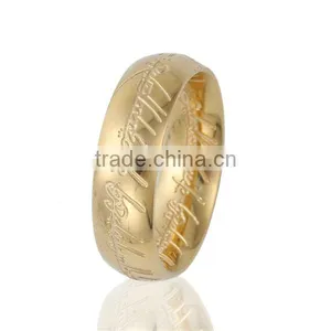 Fashion Gold Plated Message Titanium Steel Unadjustable Rings thumbnail-1
