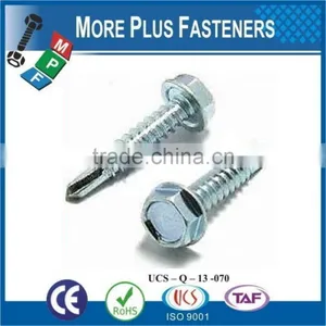 Made in Taiwan Black Stainless Steel Zinc Plated Hex Head Self Drilling Screw thumbnail-3