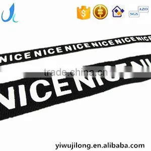 Hot Sale Custom Letter Printed Ribbon Lace 100% Polyester Ribbons for Garments thumbnail-1