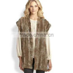Made in China YR679 Hot Selling Women Winter Rabbit Vest/New Style Fashion Fur Vest thumbnail-1