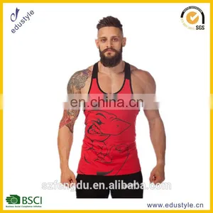 OEM Wholesale Casual Summer 95% Cotton 5% Spandex Men Sublimation Breathable Dri Fit Fitness Tank Top thumbnail-1