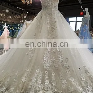 LS00220 Cap Sleeves Beaded Latest Dress Designs Arabic Bridal Wedding Cocktail Gown Dresses Bridal thumbnail-3