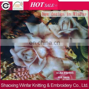 Shaoxing Winfar New Designs DTY Polyester Custom Digital Printed Scuba Fabric thumbnail-1