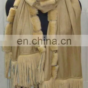 Fashion Fur Trimmed Shawl thumbnail-1