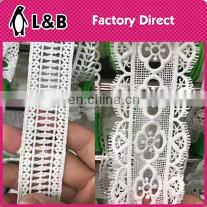 White Milk Silk Trims Embroidered Chemical Water Soluble Lace thumbnail-4