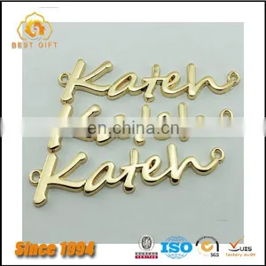 Guangdong Factory Wholesale Custom Cheap Hardware Bag Accessories Gold Letter Logo Plate thumbnail-3