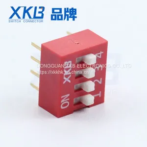 Source Enterprise DS-04 Red 4 Bit Code Switch 2.54MM Pitch 8 Pin DIP Switch thumbnail-1
