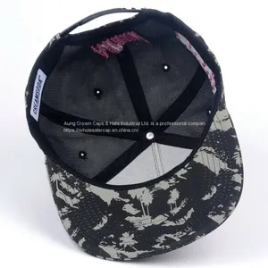 Custom 6 Panel 2 Tone 3D Embroidered Snapback Hat thumbnail-3
