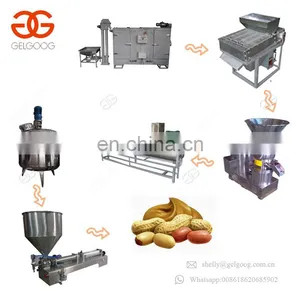 Market Oriented Sesame Cachew Nut Cocoa Beans Paste Roasting Peeling Processing Line Peanut Butter Machine thumbnail-1