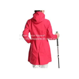 Waterproof Hiking Camping Long Sleeve Outdoor Gear Rain Jacket With Hoodies for Women thumbnail-2