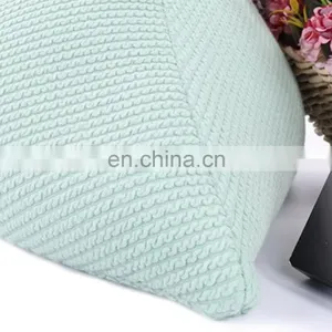 High Quality Plain Green Multi Functional Triangular Home Decorative Knitted Pillows Triangle Pillow for Sale thumbnail-1