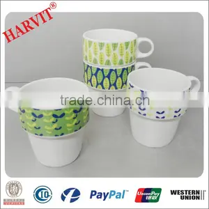 Stackable Coffee Mug With Flower Design thumbnail-1