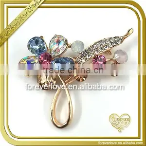 Fancy Gold Brooch Flower Wholesale FB052 thumbnail-1