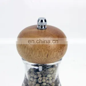 Food Grade Salt And Pepper Grinder Spice Mill Grinder Bottles Shaker With Wooden And Ceramic Mechanism thumbnail-5