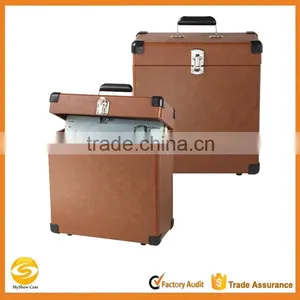 Leather Record Case Carrier for 30+ Albums,300LP Vinyl 7 Record Flight Box,DJ Flight Case Record Box thumbnail-1