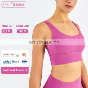Gym Activewear Women Sling Wide Shoulder Bra Fitness Ribber Tank Top Running Sports Bra thumbnail-1