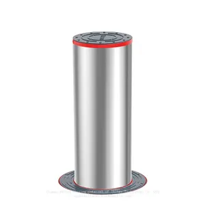 UPARK High Security Mall Street 219*600mm Wireless Remote Warning Led Rising Bollard Automatic Hydraulic Bollards thumbnail-1