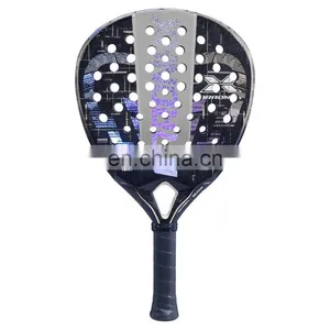 2024 Good Quality Padel Rackets Factory Padel Rackets Carbon Fiber Custom Design Paddle Professional Logo Round thumbnail-1