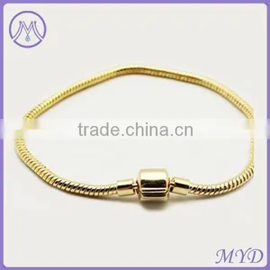 925 Sterling Silver Gold Plated Snake Bracelet Chain thumbnail-4