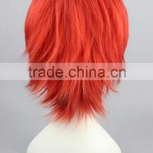 High Quality 35cm Short Straight Katekyo Hitman Reborn Kozato Enma Wig Red Synthetic Anime Wig Cosplay Hair Wigs Party Wig thumbnail-5