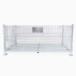 Large Metal Galvanized Supermarket Storage Mesh Roll Stillage Container thumbnail-3