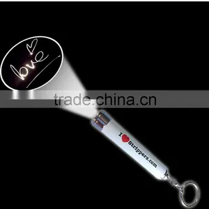 Metal Lovely Led Projector Light Keychain Flashlight With Carabiner Customed Led Keychain to Promotion thumbnail-4