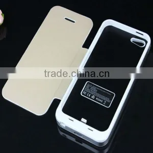 For IPhone5 Power Case ,Aluminum Flip Cover External Backup Battery Power Case for IPhone5 5s thumbnail-1