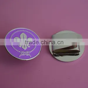 Custom Wholesale U Clip Round Purple Boy Scouts Logo Badge thumbnail-1